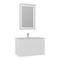 Set Dulap de Baie cu Chiuvetă și Oglindă (2 Piese), Hanah Home, Nest 91 v2, Alb mat