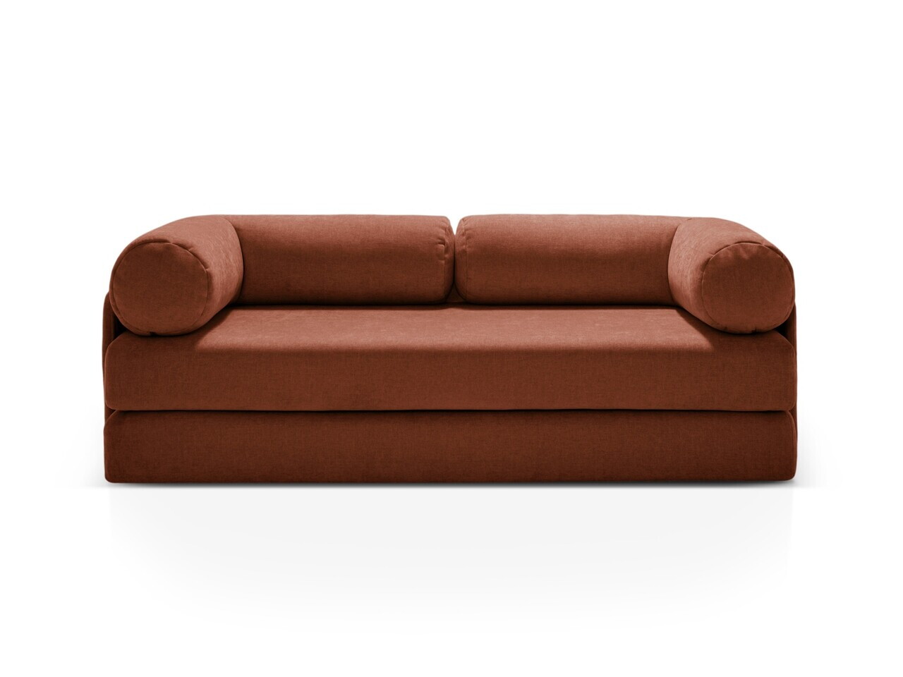 Canapea extensibila 3 locuri, Dreamy, Micadoni Home, 206x95x70 cm, tesatura structurata, caramiziu — imaginea 2