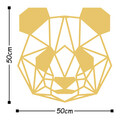 Decoratiune de perete, Panda, Metal, Dimensiune: 50 x 50 cm, Auriu