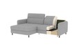 Coltar extensibil stanga 3 locuri ELTAP, LT-04ROY, Gomsi, 228x165x100 cm, lemn/poliester, gri deschis