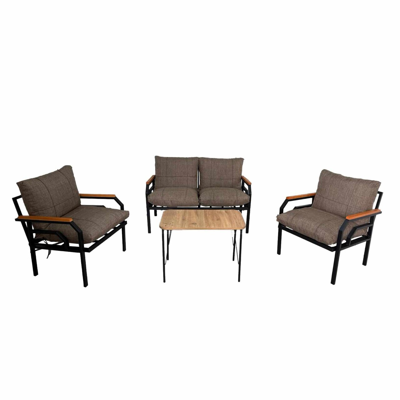 Set mobilier de gradina, Hanah Home, Kutay Sehpa, Bej — imaginea 3
