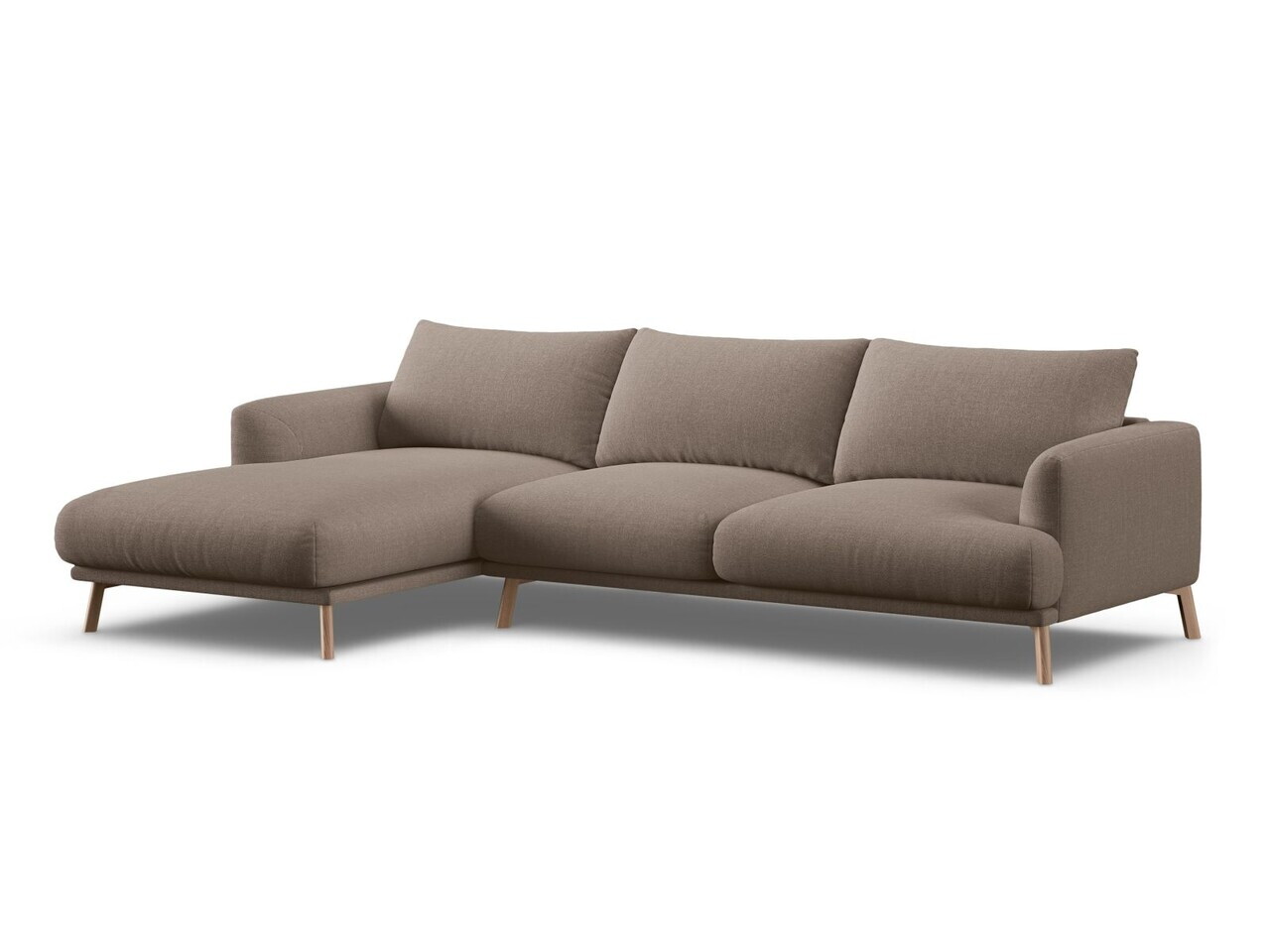 Coltar stanga 4 locuri, Naomi, Micadoni Home, 285x170x75 cm, tesatura structurata, cappuccino — imaginea 5