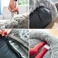 Perna de podea pentru relaxare Human Dog Bed XXL, InnovaGoods, 190 x 140 x 25 cm, poliester, gri