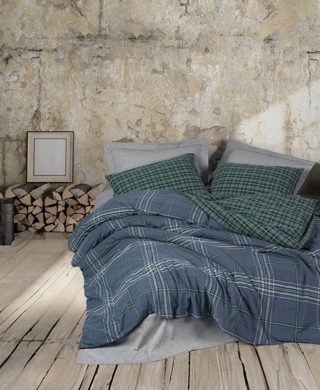 Lenjerie de pat pentru o persoana, Isola - Blue, Cotton Box, 50% bumbac / 50% poliester