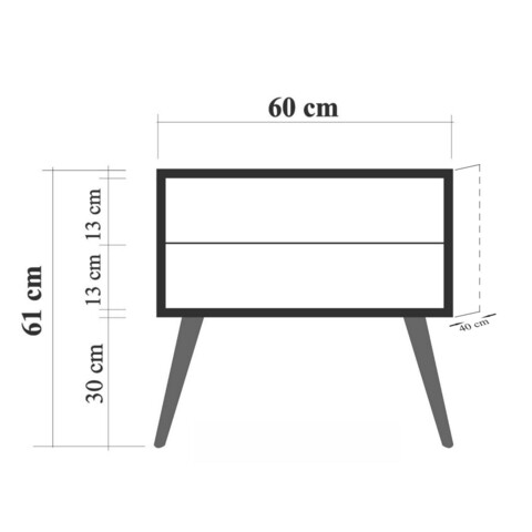 Noptiera, Vella, City - Triangle, 60 x 61 x 40 cm, pal melaminat, multicolor