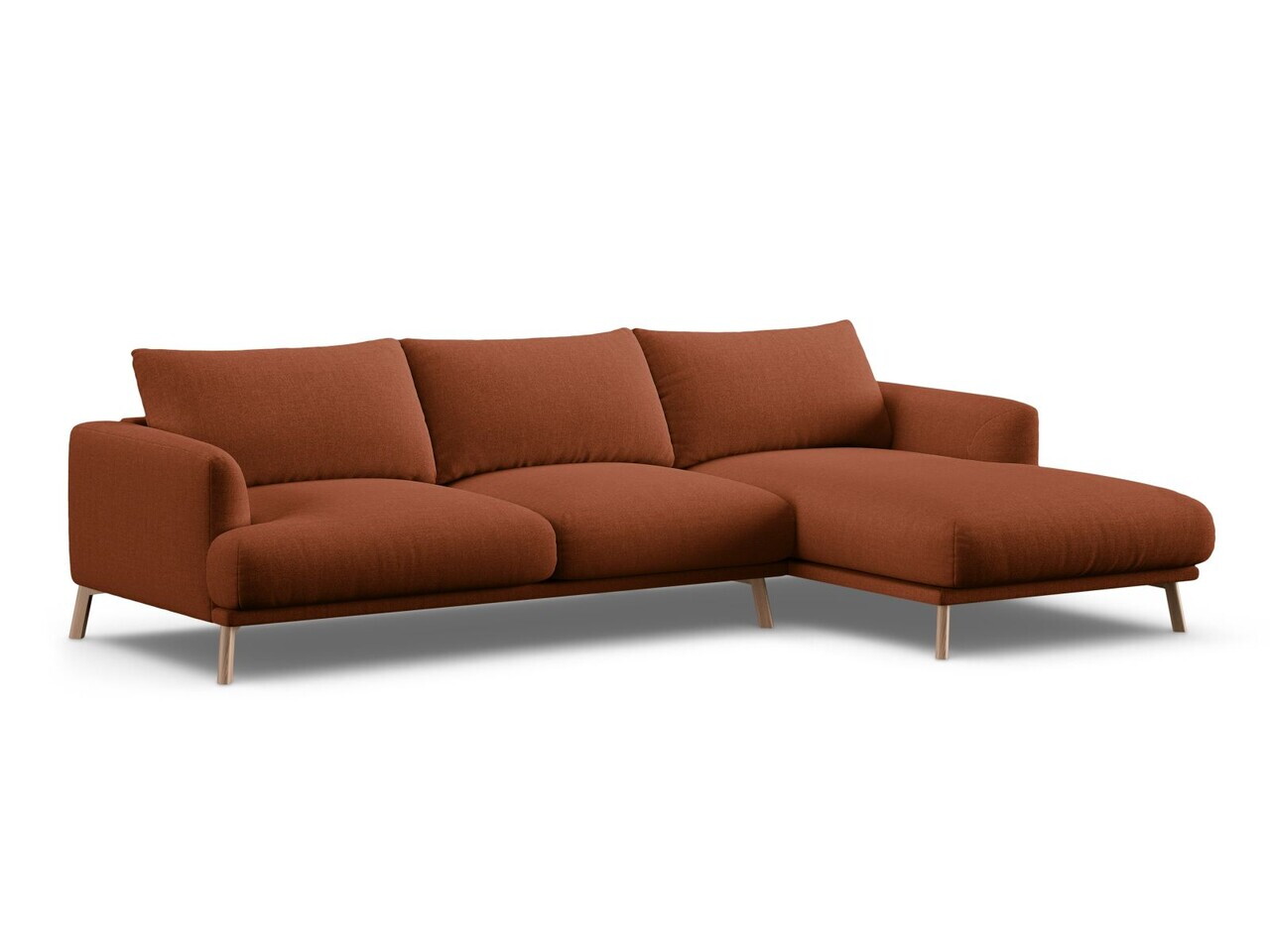 Coltar dreapta 4 locuri, Naomi, Micadoni Home, 285x170x75 cm, tesatura structurata, caramiziu — imaginea 5