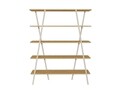 Corp biblioteca, Puqa Design, Dobra, 120x150x35 cm, PAL, Safir / Alb