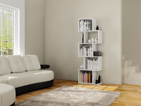 Biblioteca Meric, Elegance, 60x30x150 cm, alb Elegance