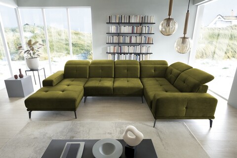 Coltar dreapta 6 locuri ELTAP, RT-33NU, Neviro, 350x201x77 cm, lemn/poliester, verde olive