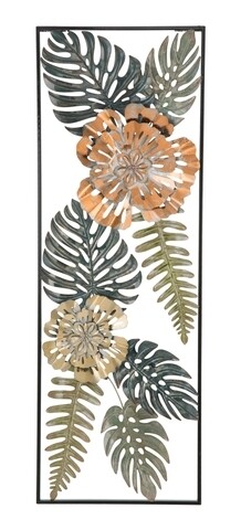 Decoratiune de perete 3D Leafy A, Mauro Ferretti, 30.5×88.5 cm, fier, multicolor