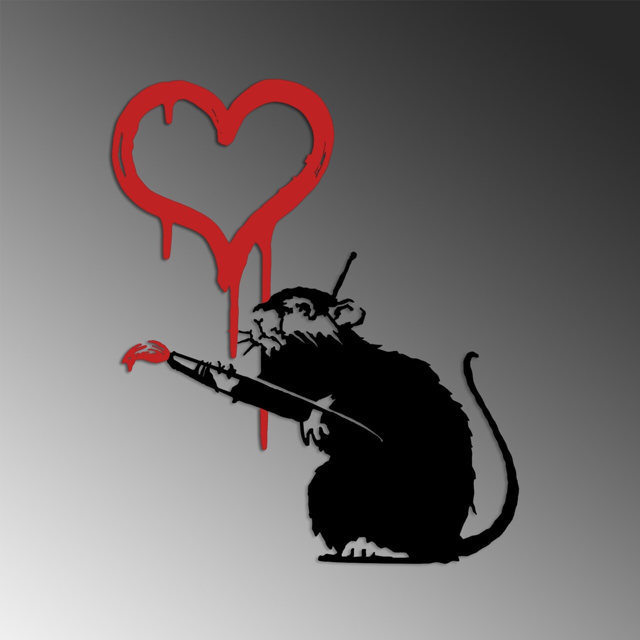 Decoratiune de perete, Banksy Metal 08, (Grosime: 1,5 mm), Alb - view 5