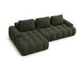 Coltar extensibil stanga 3 locuri, Linz, Cosmopolitan Design, 275x142x84 cm, catifea, verde