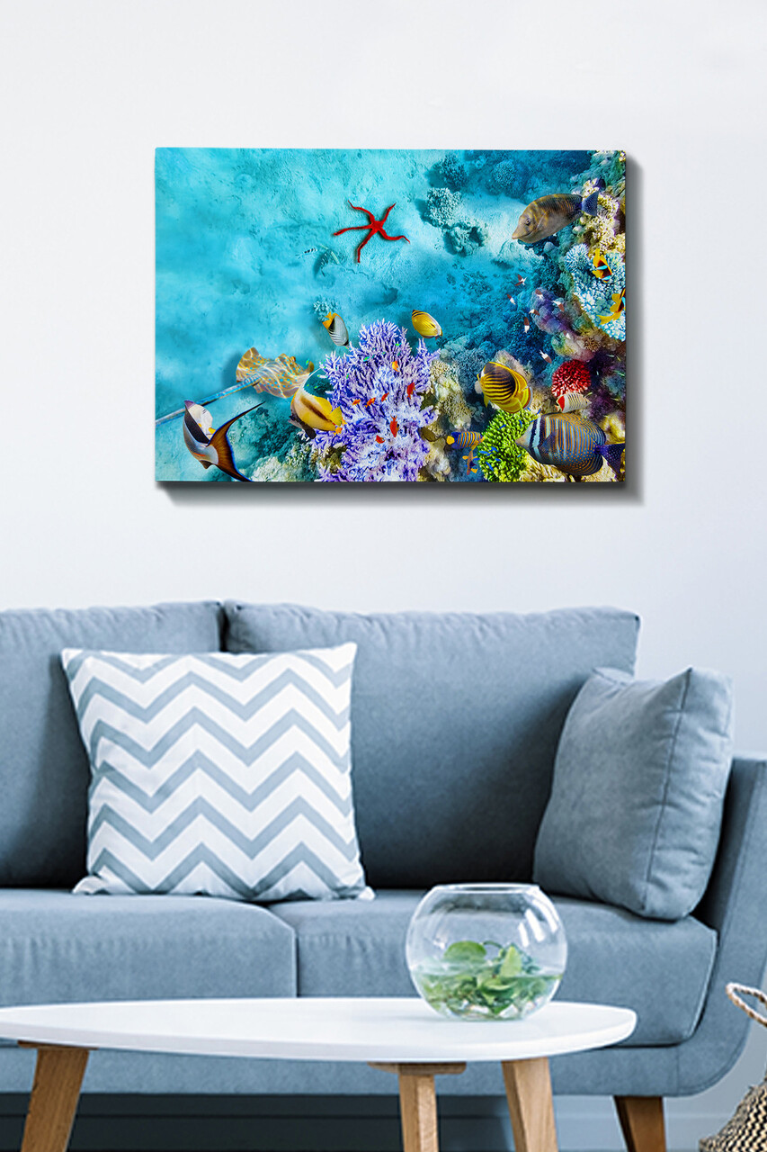 Tablou decorativ Kanvas Tablo (50 x 70) Cadru: 100% LEMN (grosime: 3 cm) Multicolor