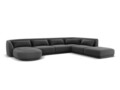 Coltar panoramic dreapta 6 locuri, Tulum, Cosmopolitan Design, 330x255x70 cm, catifea, gri