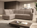Coltar extensibil stanga 3 locuri ELTAP, LT-20NU, Siber, 270x186x93 cm, lemn/poliester, maro deschis