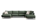 Coltar panoramic dreapta 6 locuri, Naomi, Micadoni Home, 365x235x75 cm, tesatura structurata, verde muschi
