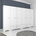 Dulap pentru haine, Rani, F4, 243x181x47.6 cm, PAL, Alb