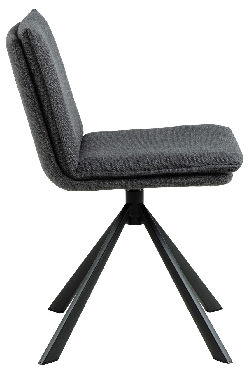 Scaun Flynn, Actona, 47x59x85 cm, rotativ, tesatura structurata/otel, gri inchis - view 7