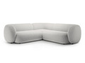 Coltar simetric 5 locuri, Kate, Micadoni, 252x252x76 cm, catifea, gri deschis