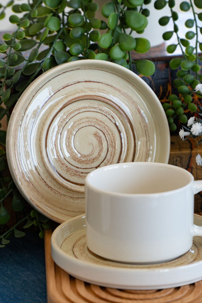 Set pentru ceai, Hermia, 858CMR2107, Portelan, Farfurie: 14 cm (2 bucăți), Multicolor - view 5