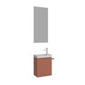 Set Dulap de Baie cu Chiuvetă și Oglindă (2 Piese), Hanah Home, Ferla 40, Scorțișoară mată