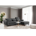 Coltar extensibil dreapta 4 locuri ELTAP, Foble, 267x196x100 cm, lemn/poliester, gri inchis