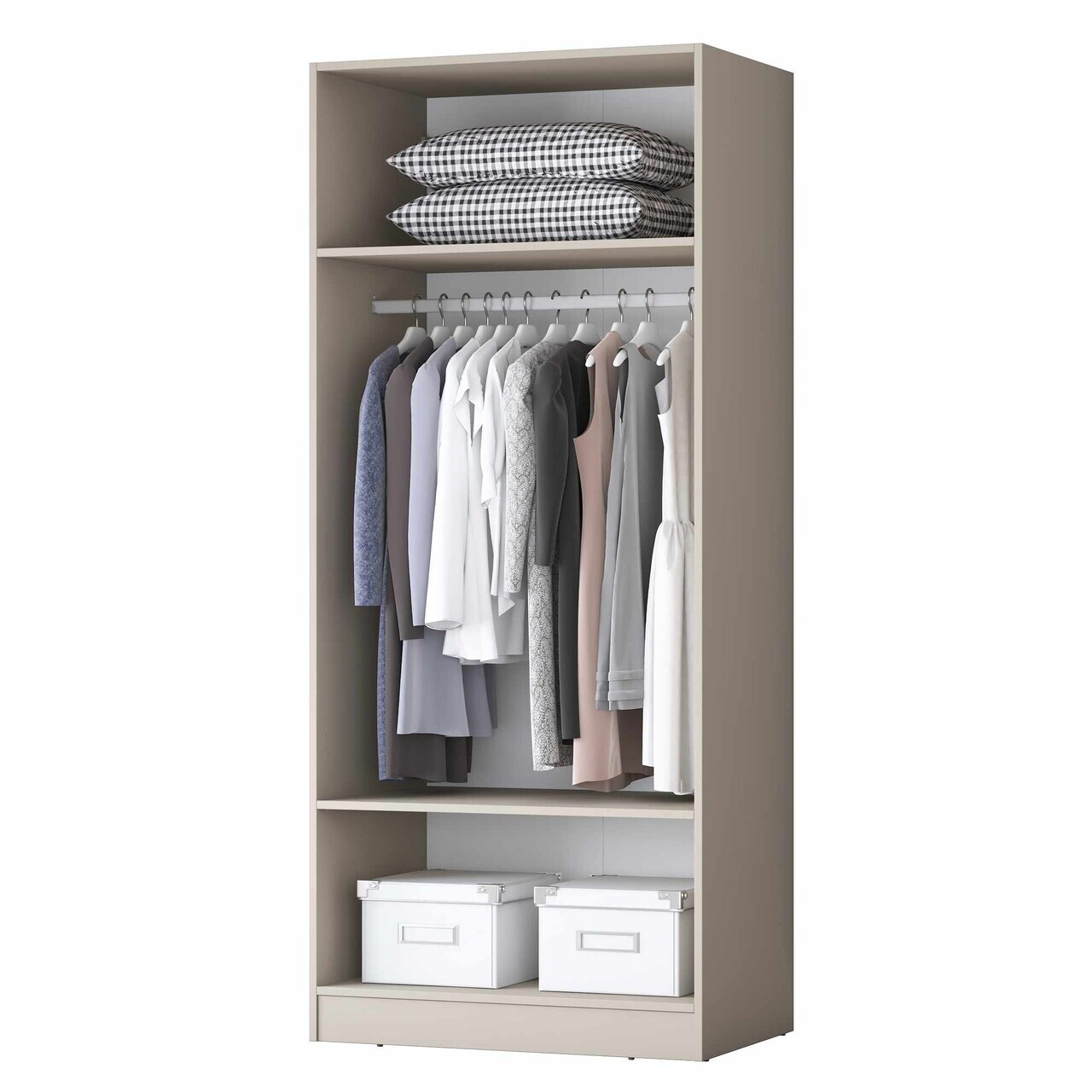Dulap pentru haine, Hanah Home, BA250, 90x210x57.5 cm, Gresie — imaginea 5