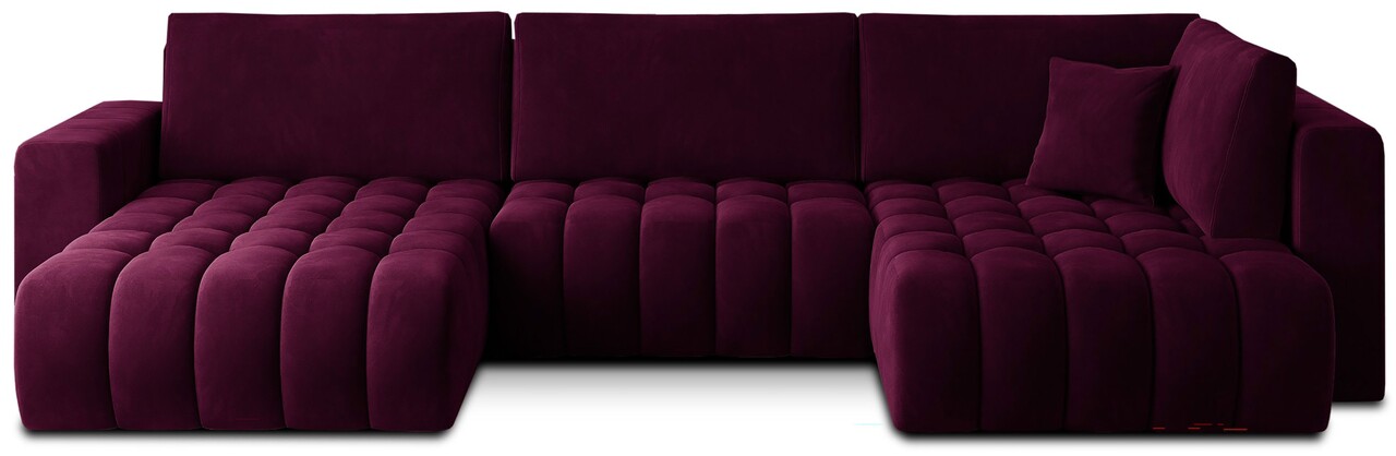 Coltar extensibil stanga 6 locuri ELTAP, LT-25VE, Bonito, 350x175x92 cm, lemn/poliester, violet inchis - 1 | YEO