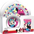 Set 3 piese mic dejun pentru copii Minnie, Disney, plastic, roz