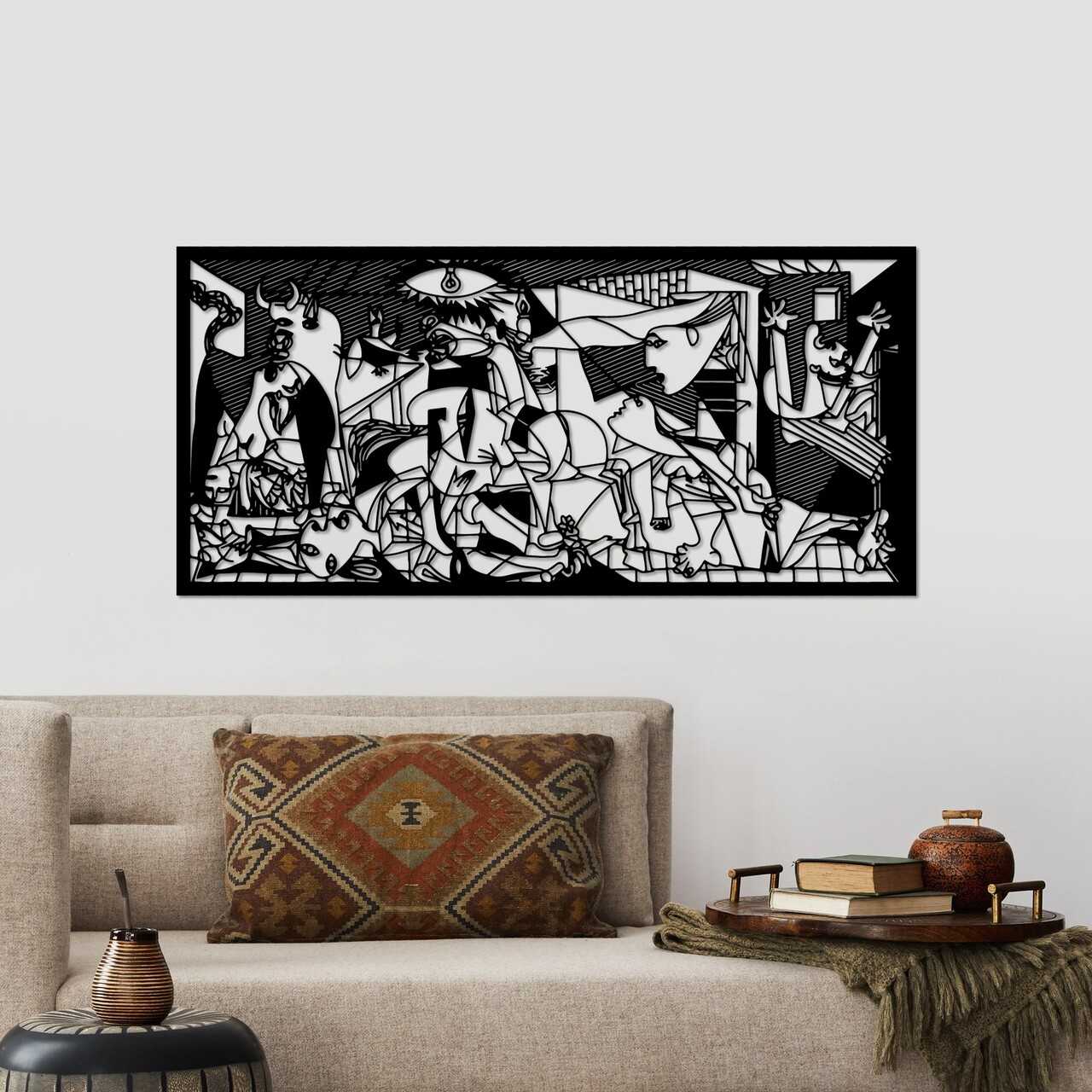 Decoratiune de perete, Pıcassso, Dimensiuni: 85 x 40 cm, Negru - view 3