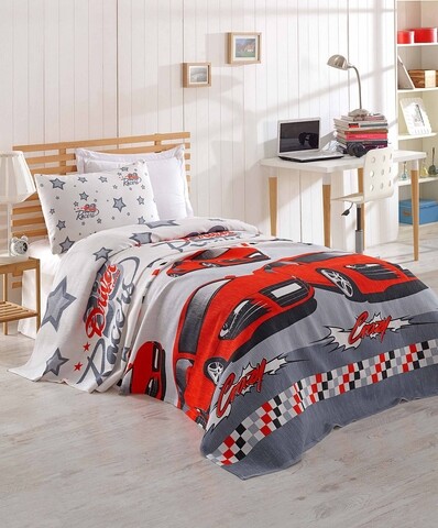 Cuvertura de pat, Eponj Home, Crazy Red, 160×235 cm, 100% bumbac, multicolor Eponj Home
