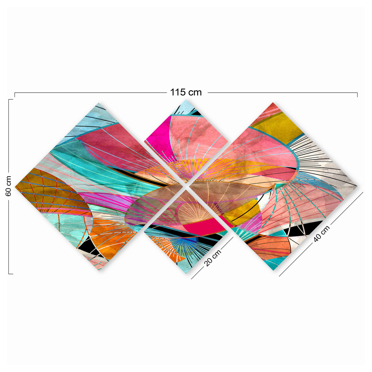 Set 4 tablouri decorative, 4MDF237840235, MDF, Imprimat UV, Multicolor