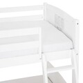 Set 2 paturi suprapuse 98x190 cm cu somiere incluse, Avatar,  L.202 l.106 H.156, lemn masiv de plop/mdf, alb