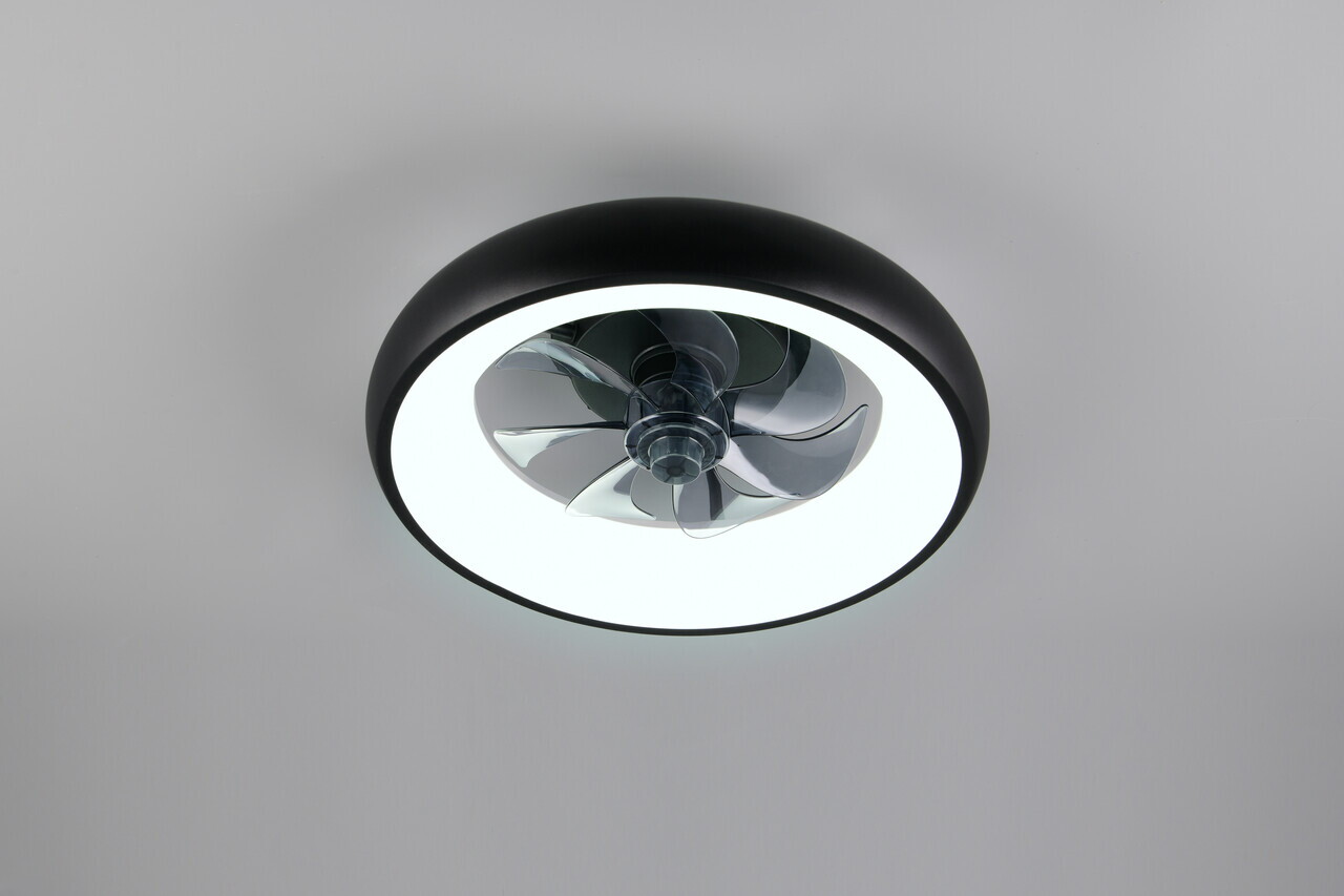 Plafoniera cu ventilator Muonio, RL, 40x13 cm, 20W, 1x SMD, metal, negru mat - view 2