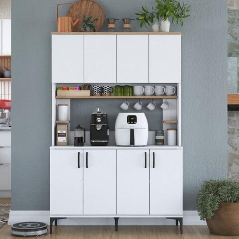 Dulap multifunctional, Rani, JE176, Alb/Maro