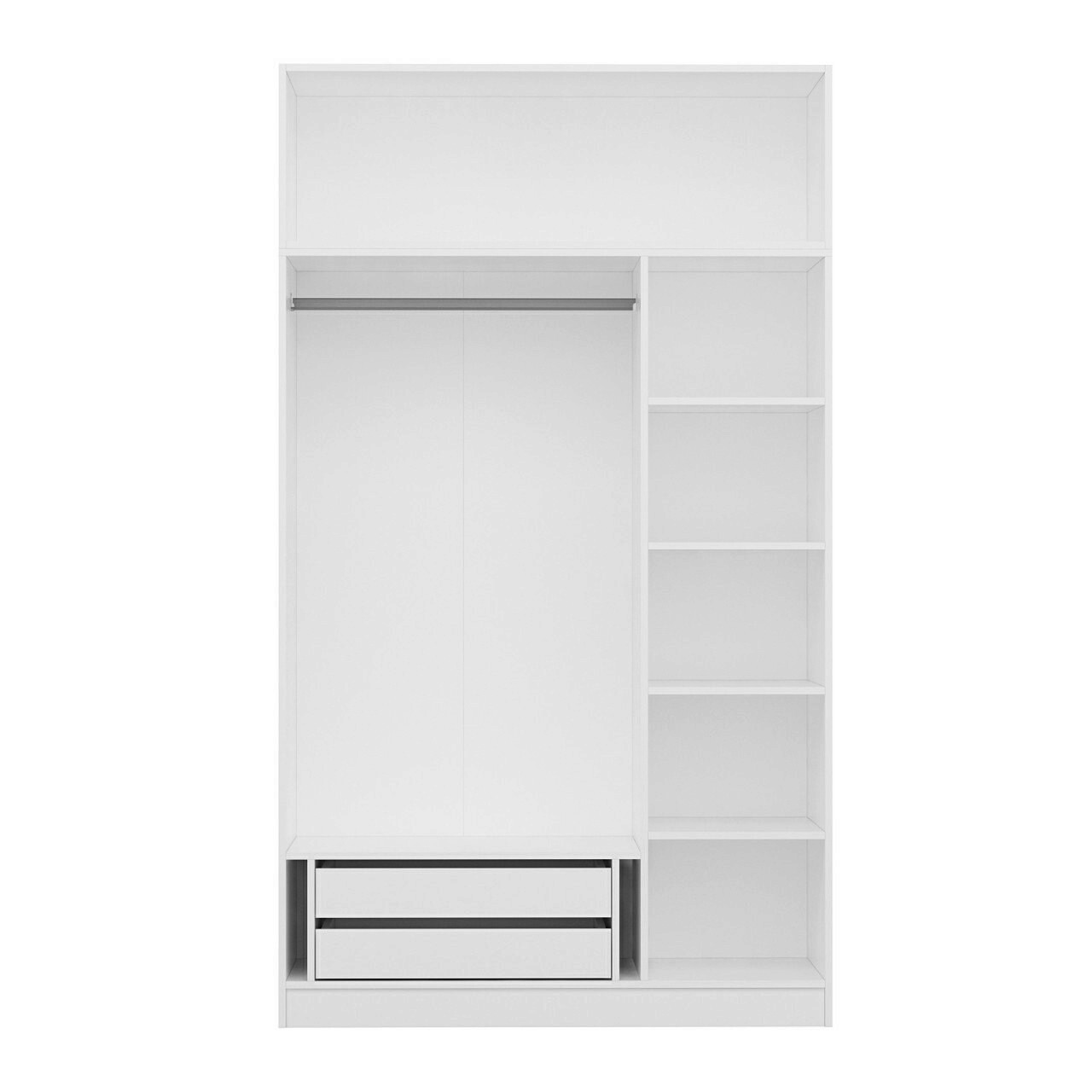 Dulap pentru haine, Minerva, Kale 3 Kapak Aynalı 235, 135x235x52 cm, PAL, Alb