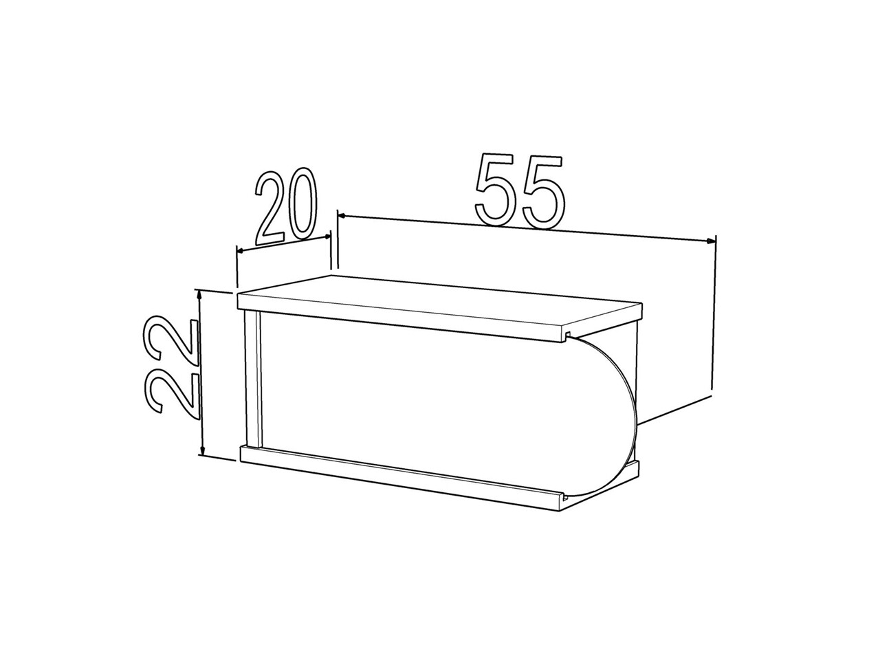 Set 2 Rafturi De Perete Mingitav Illia No.5, 55 X 20 X 22 Cm, PAL, Oak