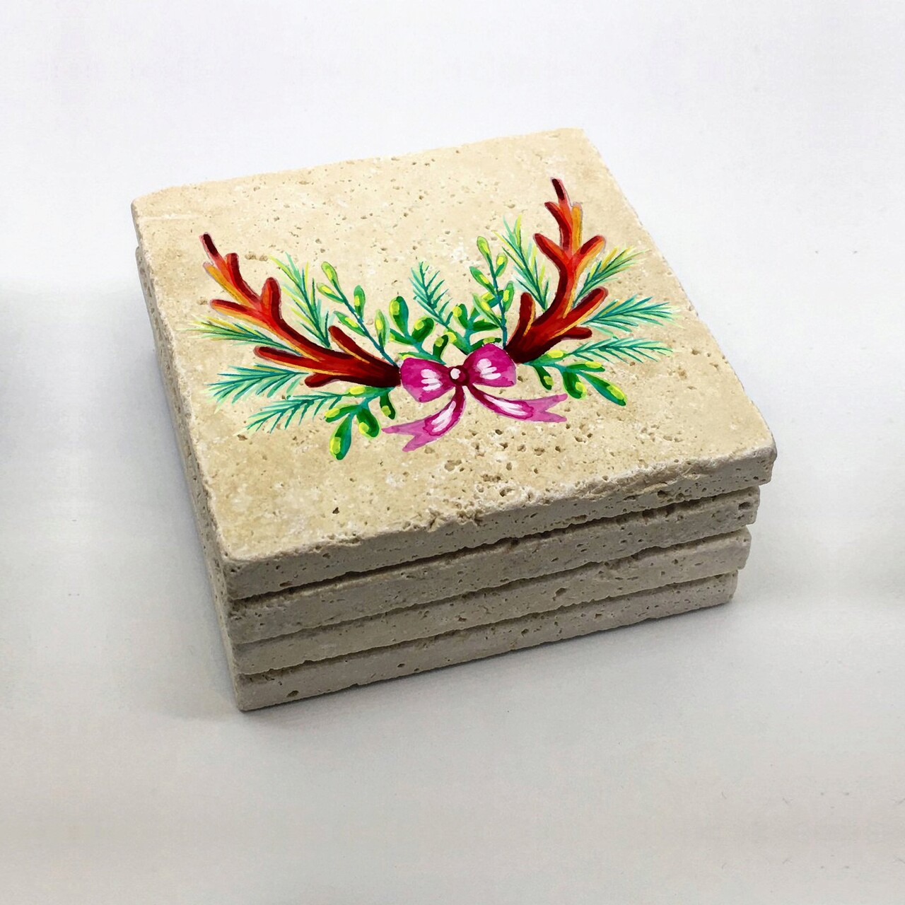 Set suporturi de pahare, Hermia, 366TYR1227, 10 x 10 x 1 cm, 4 piese, Multicolor - view 3