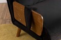 Canapea extensibilă cu 2 locuri, Futon, 859FTN2721, Metal , Negru