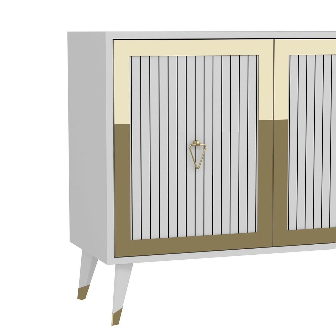 Consola, Hanah Home, Benner, 180x78.6x35 cm, PAL , Alb/Auriu - view 5