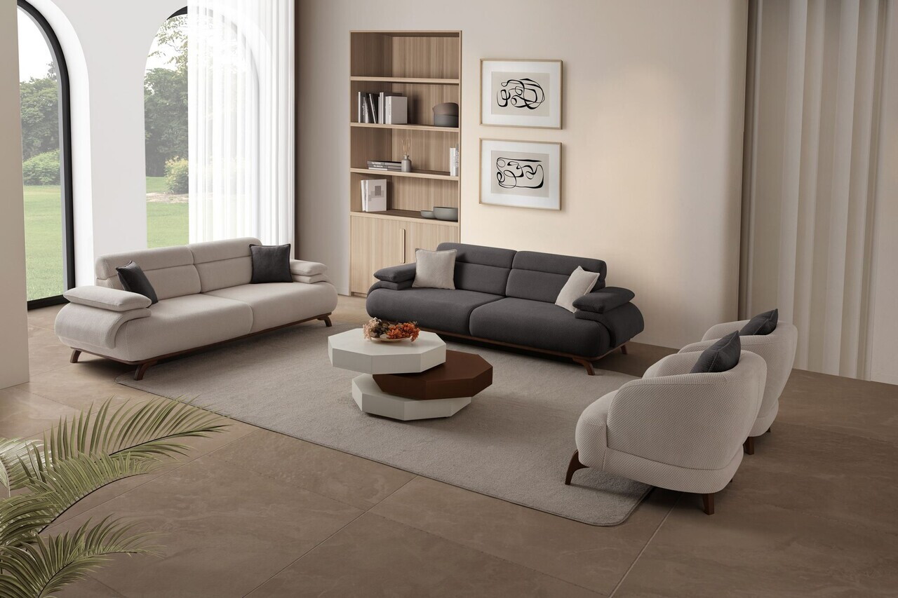 Canapea 3 locuri, Atelier del Sofa, 752EST1146, Lemn de carpen/PAL melaminat, Antracit - view 6