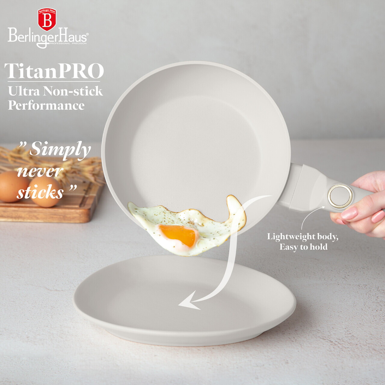 Set 3 tigai Berlinger Haus, Sahara, 20/24/28 cm, aluminiu forjat, crem mat - imagine 7