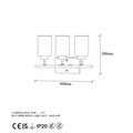 Aplica de perete, Fulgor, 942FLG2211, Metal, Negru