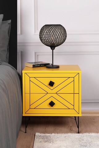 Noptiera Luna, Kalune Design, 50x40x55 cm, galben 50x40x55 imagine 2022