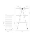 Uscator de rufe vertical, Brabantia, Tower, 23 m capacitate de uscare, otel, gri