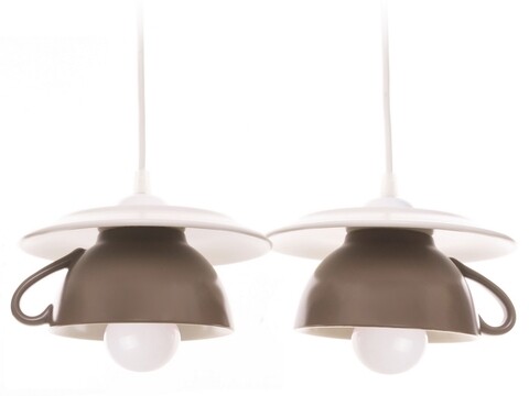 Lustra afternoon tea, deco republic, e27, 2x60w, ceramica, maro