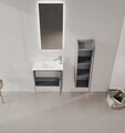 Dulap de baie cu chiuvetă, Hanah Home, Ferla 60, Gri Mat