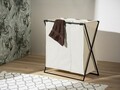 Cos pentru rufe Trio XL, Wenko, 69x37x76 cm, poliester/polietilena, bej/negru