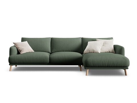 Coltar dreapta 4 locuri, Naomi, Micadoni Home, 285x170x75 cm, tesatura structurata, verde muschi