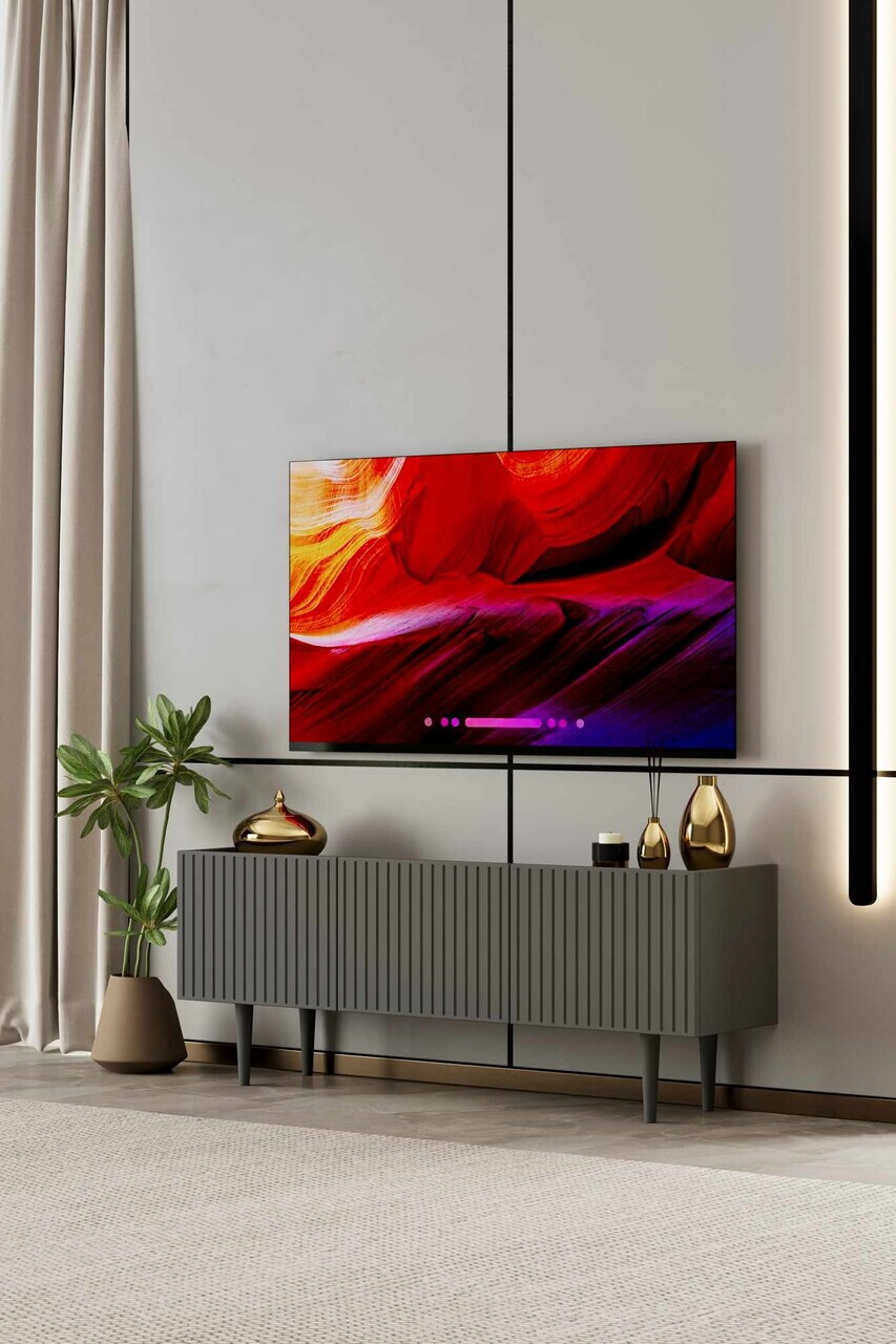 Comoda TV, Hanah Home, Capella 140, 140x50x29 cm, MDF, Gri - view 2